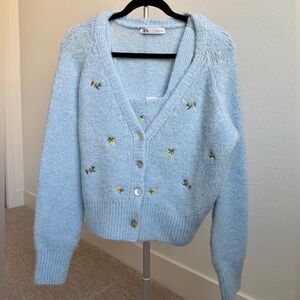 Zara Embroidered Cardigan Set (2pc) - Size S